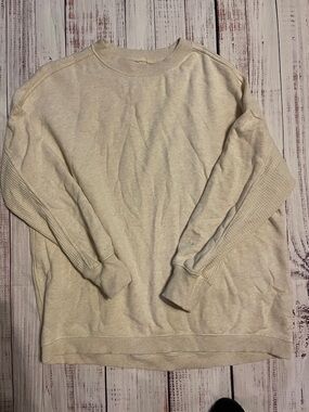 aerie oatmeal Crewneck Sweatshirt - Cozy Lightweight Pullover oversized